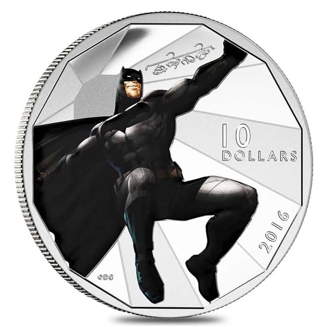 2016 Canada Proof 1/2 oz Silver $10 Batman v Superman: DOJ – Batman (w/Box & COA)