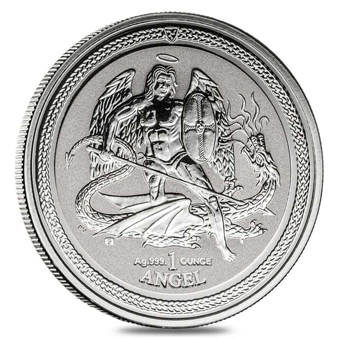 2016 Isle of Man 1 oz Silver Angel Reverse Proof Sealed