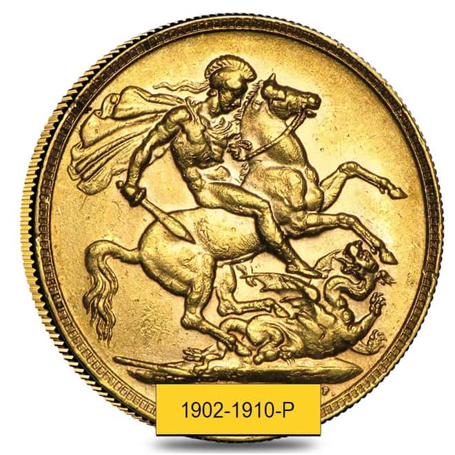 1902-1910-P Australia Gold Sovereign Edward VII Avg Circ