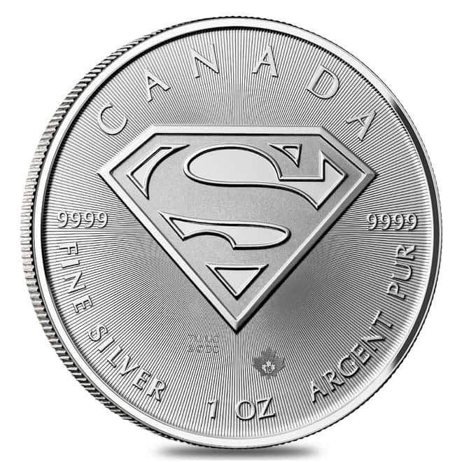 Monster Box of 500 - 2016 1 oz Silver Canadian Superman: S-Shield .9999 Fine $5 Coin (20 Lot,Tube of 25)