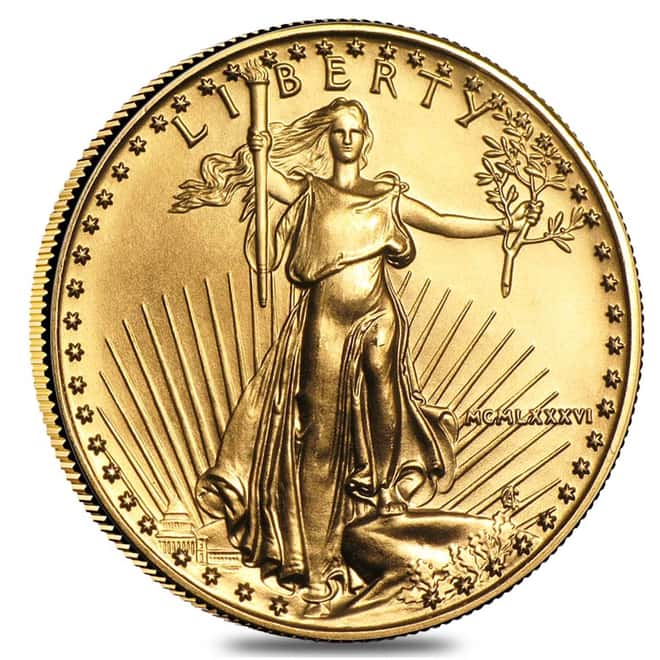 1986 1/2 oz Gold American Eagle BU (MCMLXXXVI) - First Year of Issue