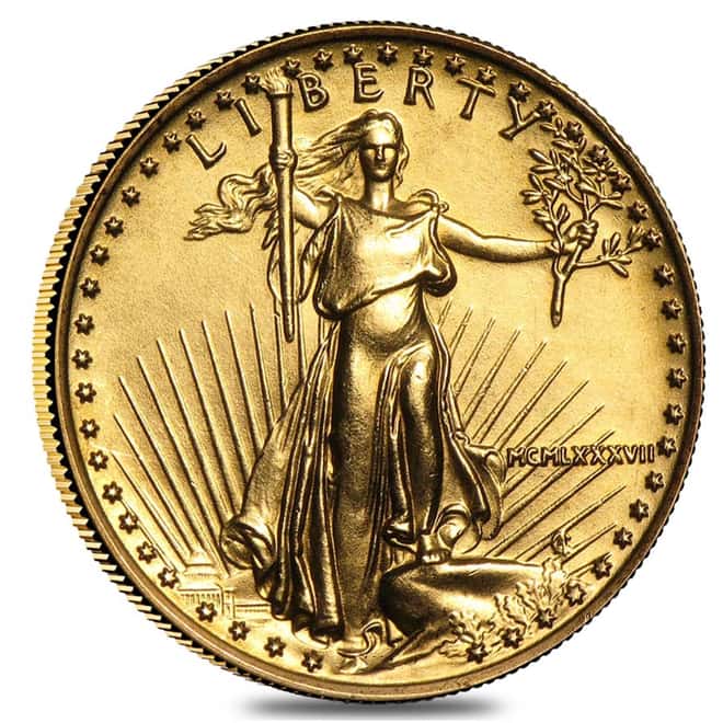 1987 1/4 oz Gold American Eagle BU (MCMLXXXVII)