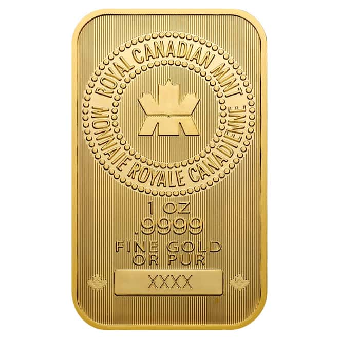 2016 1 oz Gold Wafer Bar Royal Canadian Mint RCM .9999 Fine (In Assay)