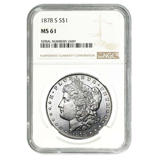 1878 S Silver Morgan Dollar NGC MS 61