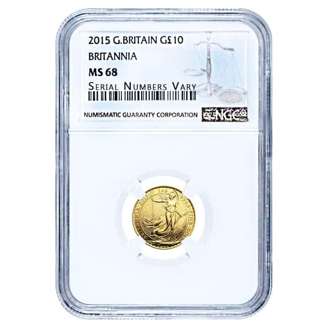 2015 Great Britain Gold 1/10 oz Britannia NGC MS 68