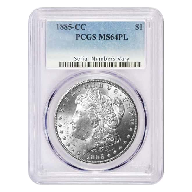 1885-CC Silver Morgan Dollar PCGS MS 64 PL