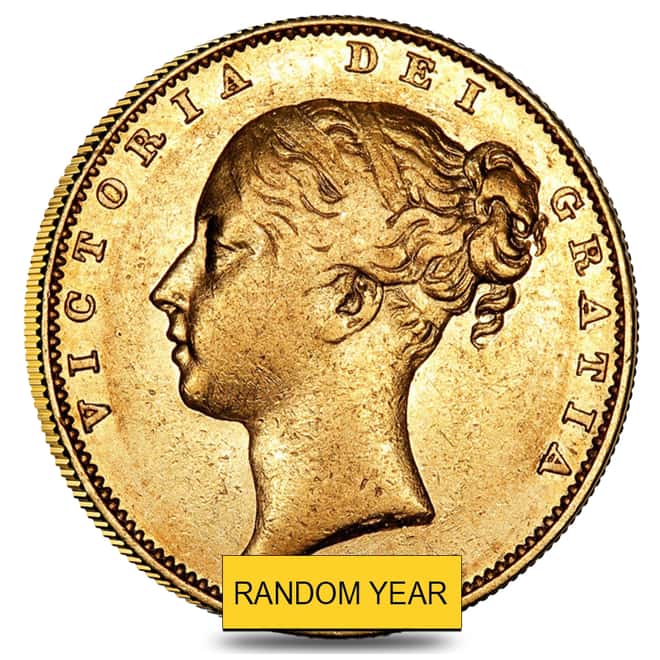 1838-1887 British Gold Half Sovereign Young Victoria Head Avg Circ