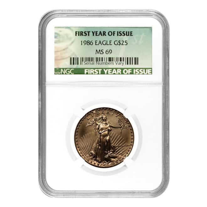 1986 1/2 oz Gold American Eagle BU (MCMLXXXVI) - First Year of Issue