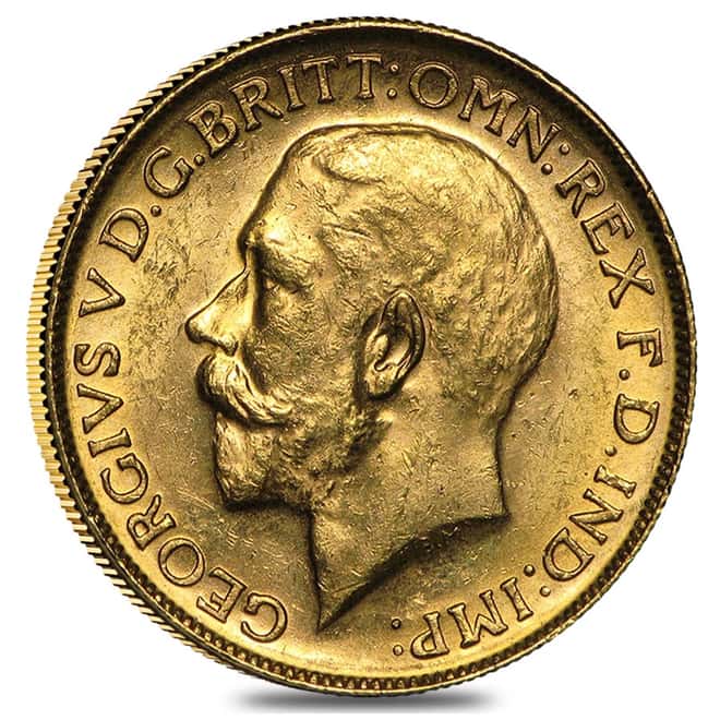 1911-1936-S Australia Gold Half Sovereign George V Avg Circ