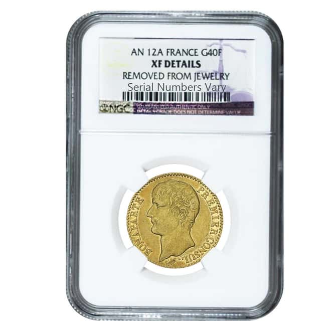 (1803) AN12-A France Gold 40 Francs Napoleon Bonaparte Premier Consul NGC XF Details