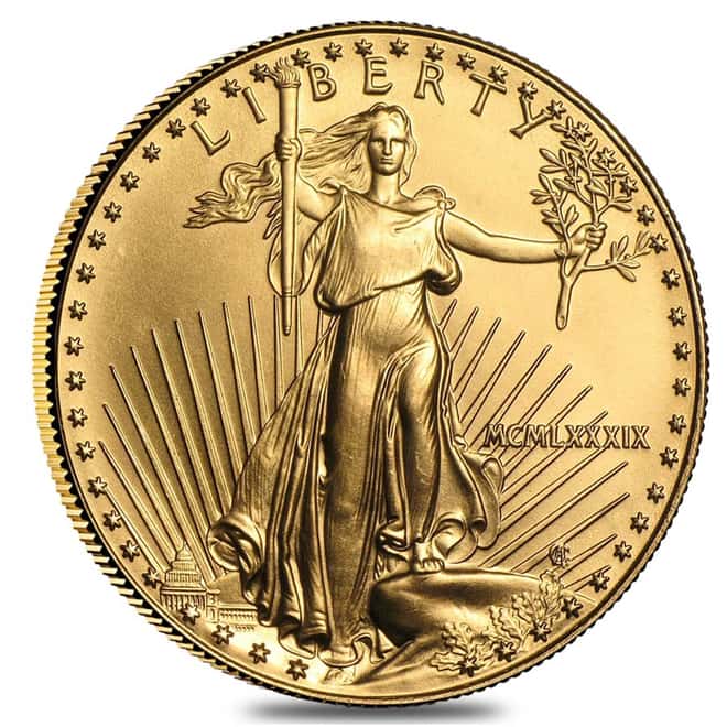 1989 1/4 oz Gold American Eagle $10 Coin BU (MCMLXXXIX)