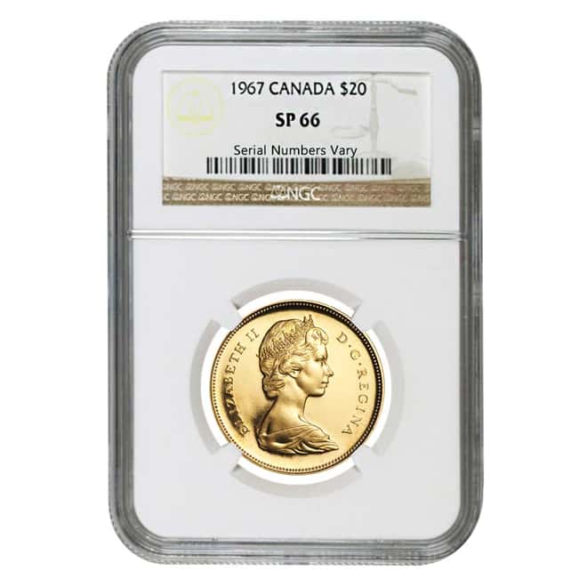 1967 Canada Gold $20 Confederation NGC SP 66