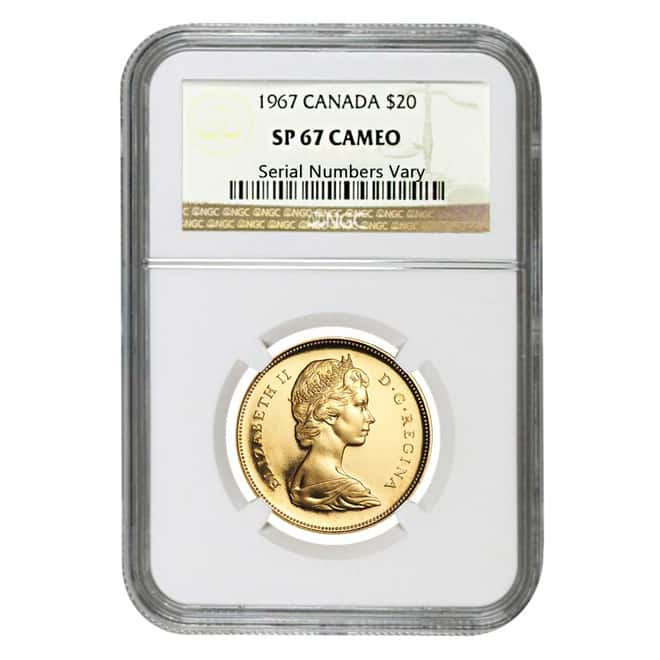 1967 Canada Gold $20 Confederation NGC SP 67