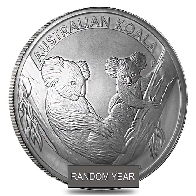 1 Kilo Silver Australian Koala .999 Fine Random Year (Spotted,Toning)    