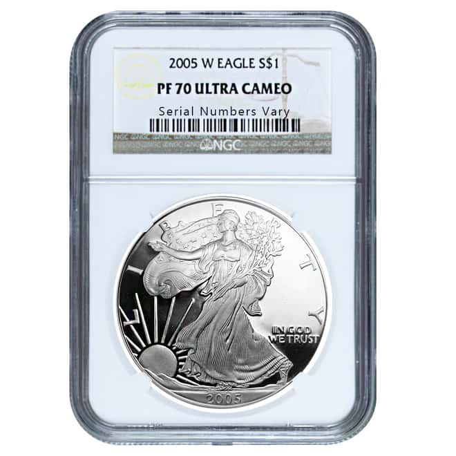 2005-W 1 oz Proof Silver American Eagle $1 Coin NGC PF 70 UCAM