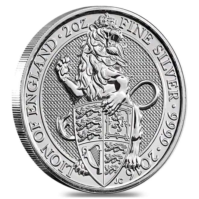 2016 Great Britain 2 oz Silver Queen's Beasts (Lion) Coin .9999 Fine BU