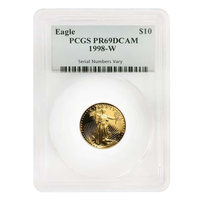 1998 W 1.85 oz Proof Gold American Eagle 4-coin Set PCGS PF 69 DCAM