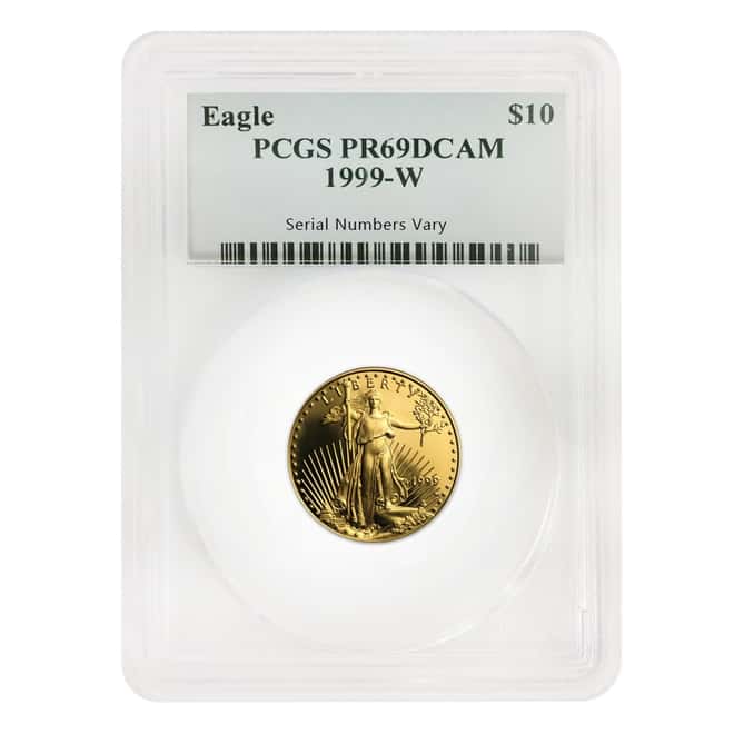 1999 W 1.85 oz Proof Gold American Eagle 4-coin Set PCGS PF 69 DCAM
