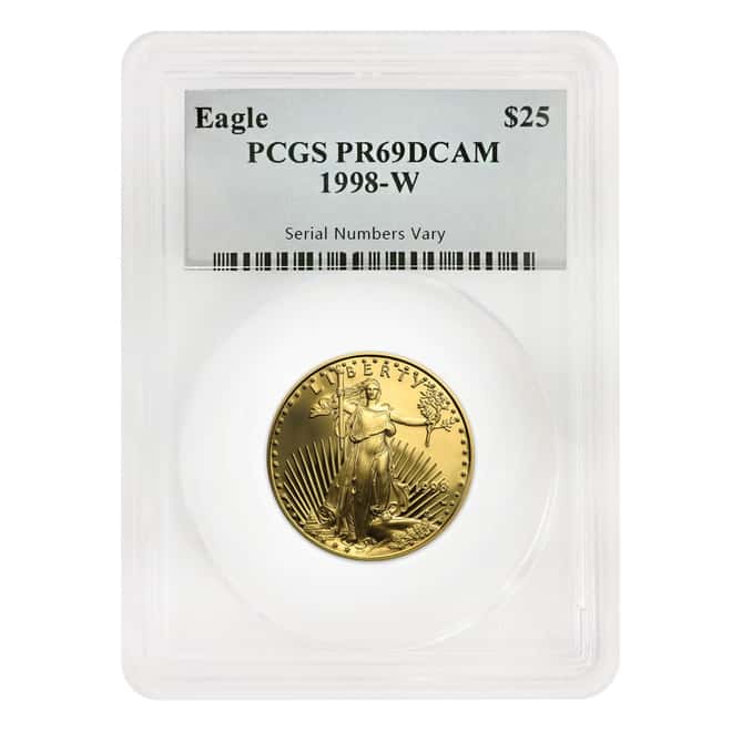 1998 W 1.85 oz Proof Gold American Eagle 4-coin Set PCGS PF 69 DCAM