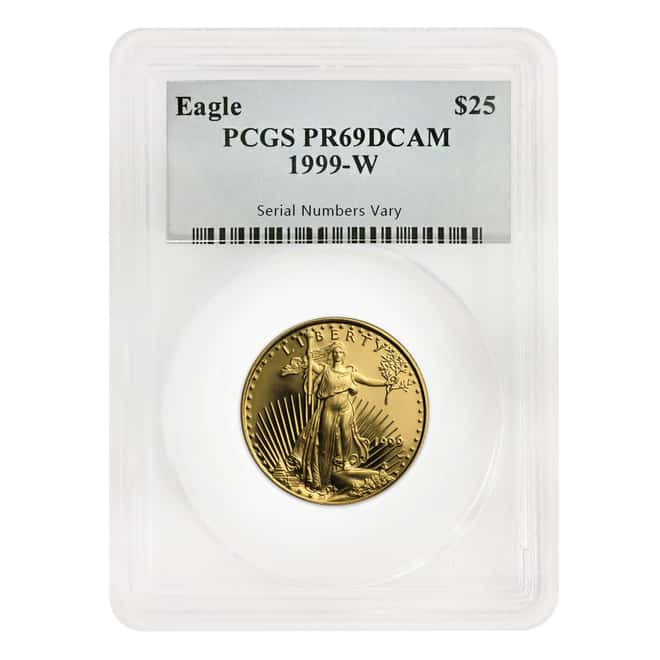1999 W 1.85 oz Proof Gold American Eagle 4-coin Set PCGS PF 69 DCAM