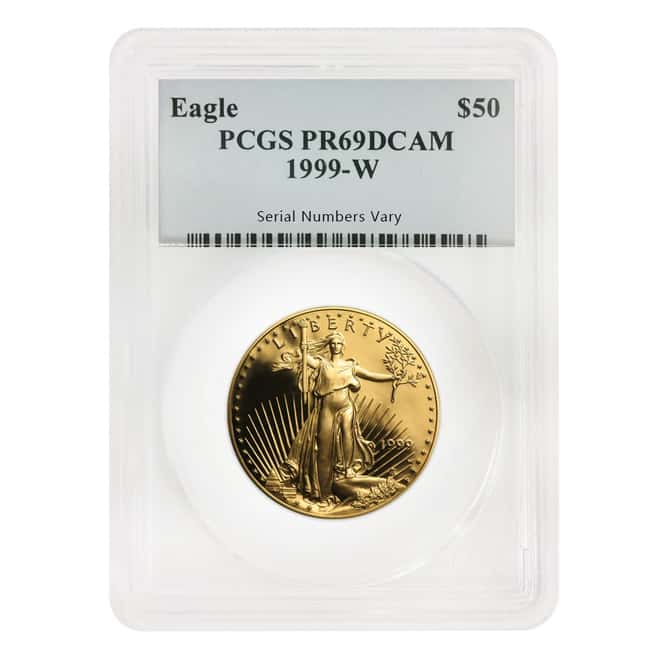 1999 W 1.85 oz Proof Gold American Eagle 4-coin Set PCGS PF 69 DCAM