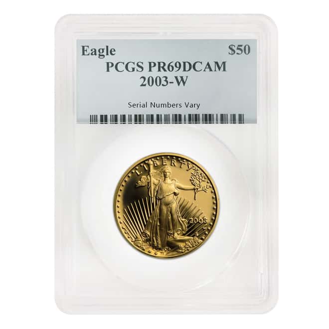 2003 W 1.85 oz Proof Gold American Eagle 4-coin Set PCGS PF 69 DCAM