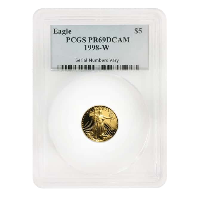 1998 W 1.85 oz Proof Gold American Eagle 4-coin Set PCGS PF 69 DCAM