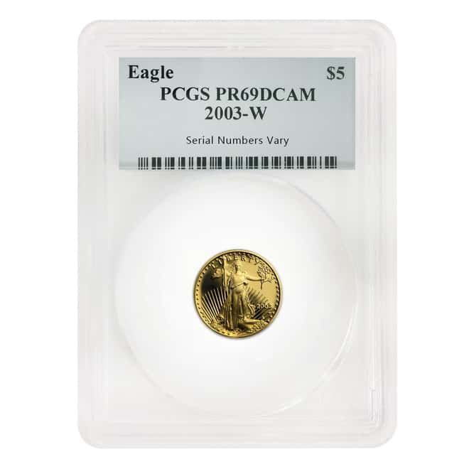 2003 W 1.85 oz Proof Gold American Eagle 4-coin Set PCGS PF 69 DCAM