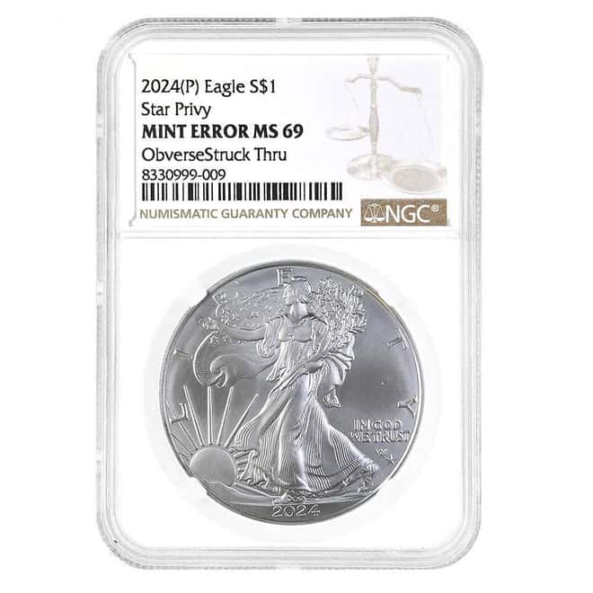2024 (P) Star Privy 1 oz Silver American Eagle NGC MS 69 Mint Error