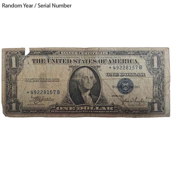 $1 Silver Certificate Currency Star Note Cull (Random Year)