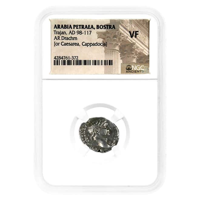 AD 98-117 Arabia Petraea Bostra AR Drachm Silver Coin NGC VF
