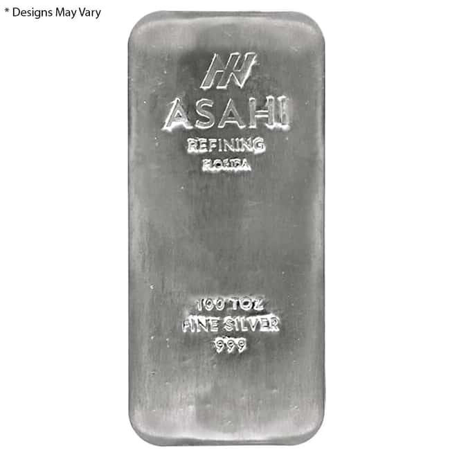 100 oz Asahi Silver Bar .999 Fine
