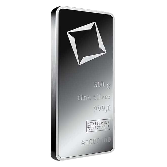1/2 kilo Silver Bar - Valcambi Suisse .999 Fine (w/Assay)