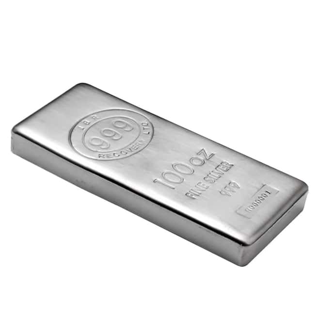 100 oz JBR Silver Bar .999 Fine