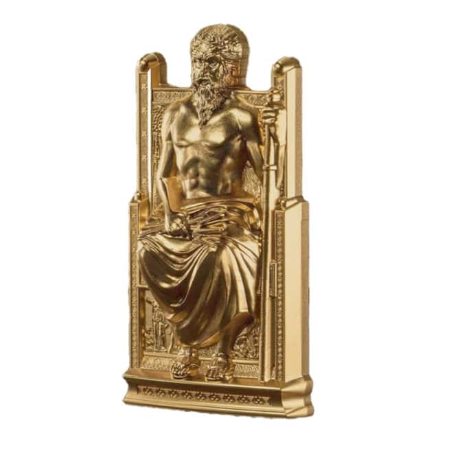 2022 Cook Islands 3 oz Gilded Silver Spiritual Art - Zeus Coin .999 Fine (w/Box & COA)