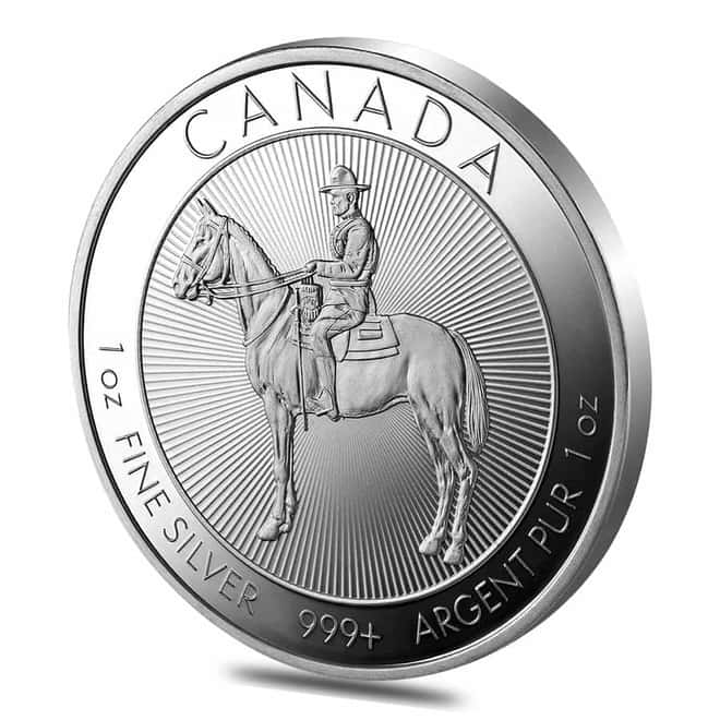 1 oz Argentia Royal Canadian Mounted Police Silver Round .999 Fine