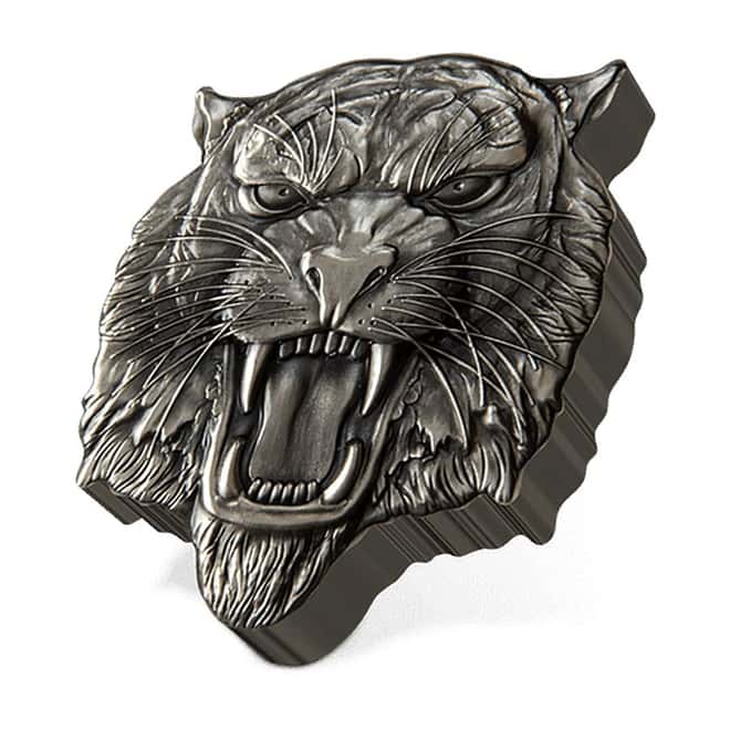 2022 Niue 2 oz Fierce Nature Tiger Shaped Silver Coin