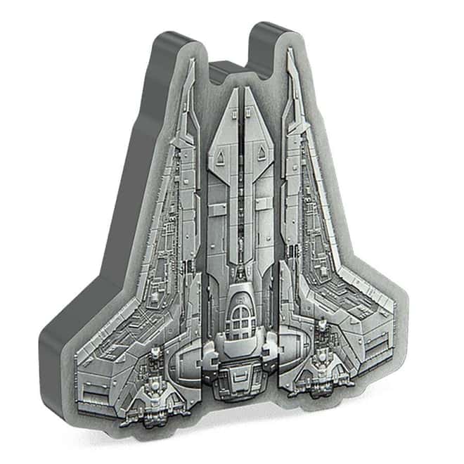 2023 Niue 3 oz Star Wars Mandalorian Bo-Katan's Gauntlet Starfighter Silver Coin