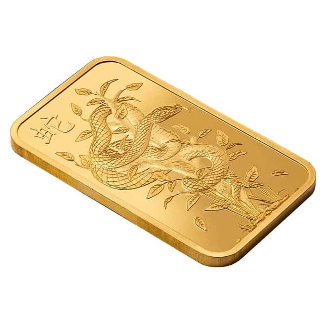 2025 1 oz PAMP Suisse Lunar White Snake Gold Bar (in Assay)