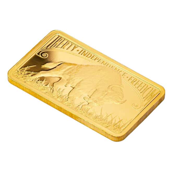 5 Gram PAMP Suisse American Buffalo Gold Bar .9999 Fine (in Assay)