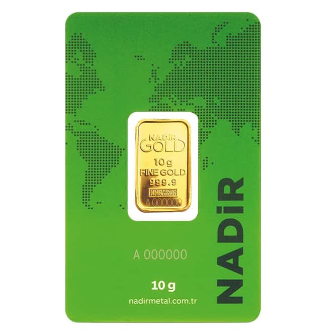 10 gram Nadir Refinery Gold Bar .9999 Fine (In Assay)