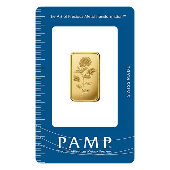 10 Gram PAMP Suisse Rosa Gold Bar .9999 Fine (in Assay)