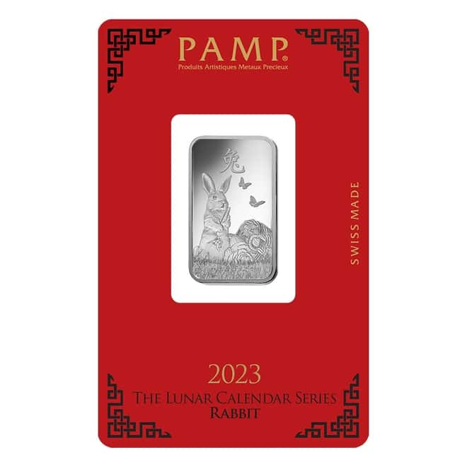 10 gram PAMP Suisse Year of the Rabbit Silver Bar (In Assay)