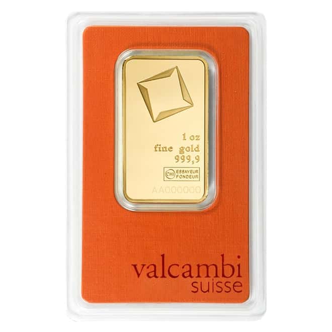 Box of 25 - 1 oz Gold Bar Valcambi Suisse .9999 Fine (In Assay)