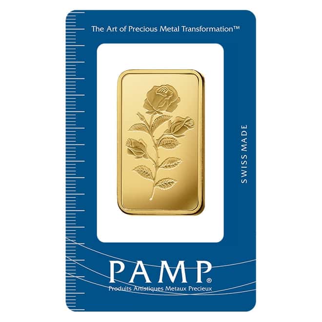 1 oz PAMP Suisse Rosa Gold Bar .9999 Fine (In Assay)