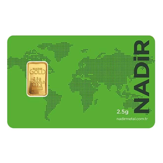 2.5 gram Nadir Refinery Gold Bar .9999 Fine (In Assay)
