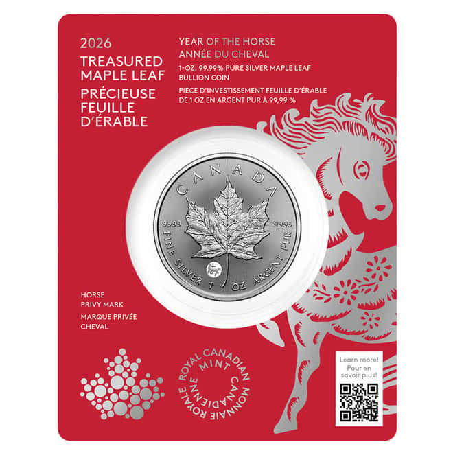 2026 Canada 1 oz Treasured Silver Maple Leaf Horse Privy Coin (in Assay)