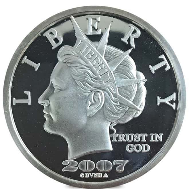 2007 1 oz NORFED Liberty Gillie's Mt. Morris Liberty Dollar Silver Round .999 Fine