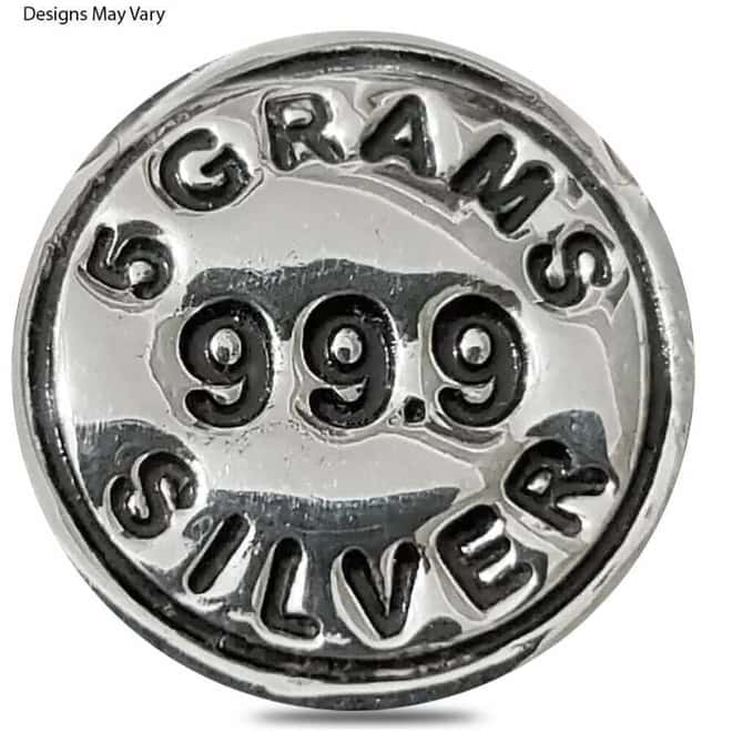 5 Gram Generic Silver Round .999 Fine (Varies Mint)