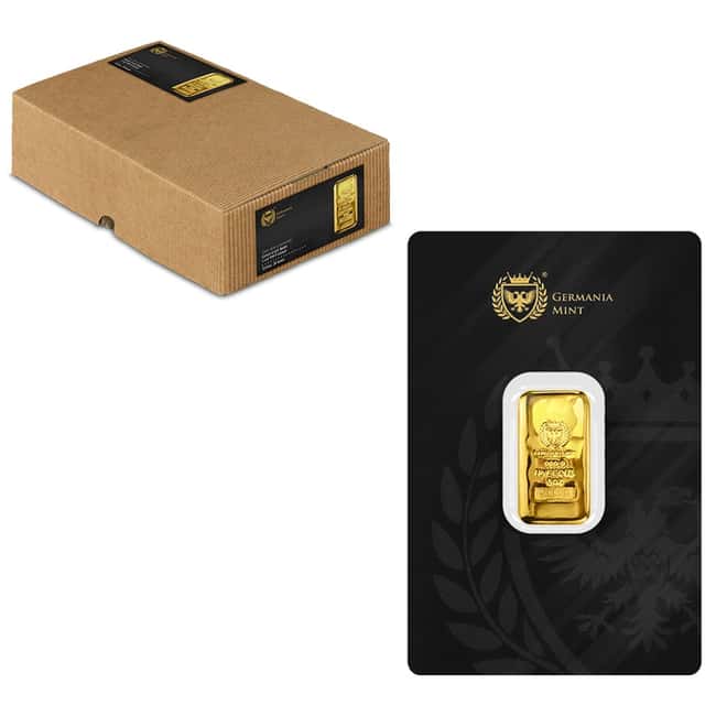 Box of 20 - 1 oz Germania Mint Gold Bar .9999 Fine (In Assay)